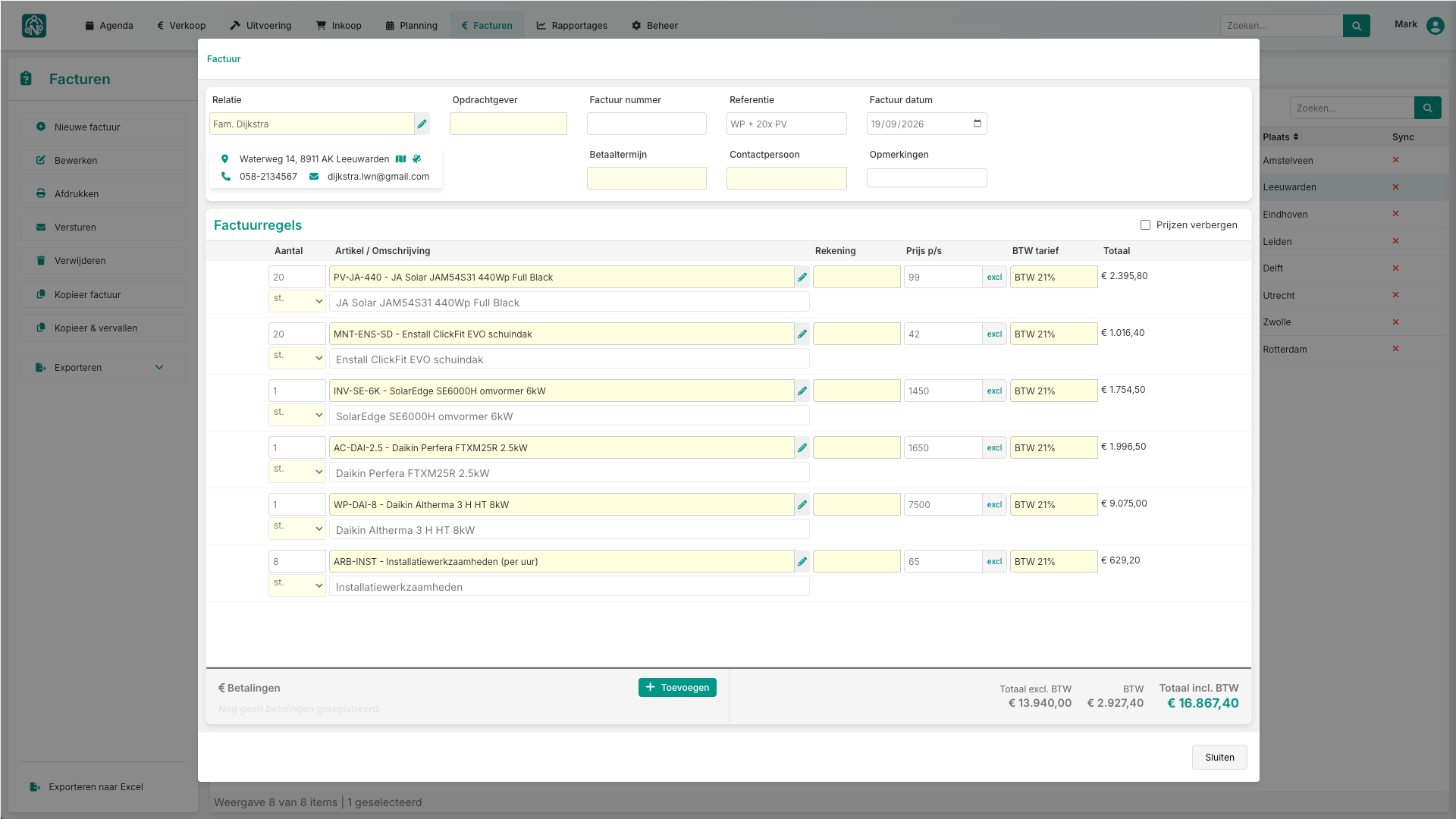 Nexus ERP - Verkoop en facturatie